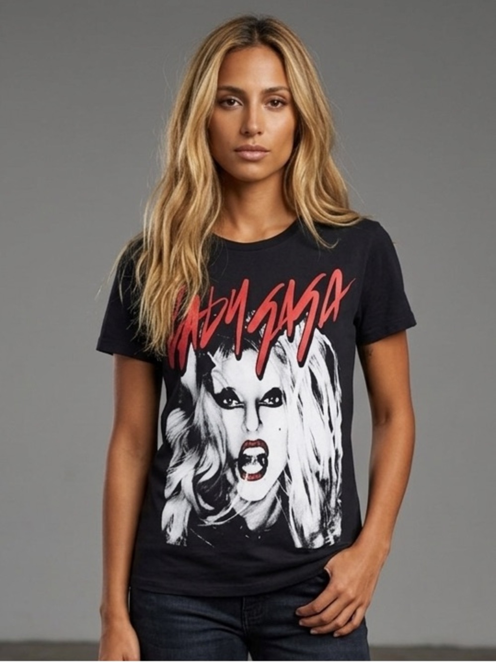 LADY GAGA Graphic Tee XS Black
